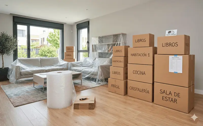 Mudanza de vivienda con embalaje profesional